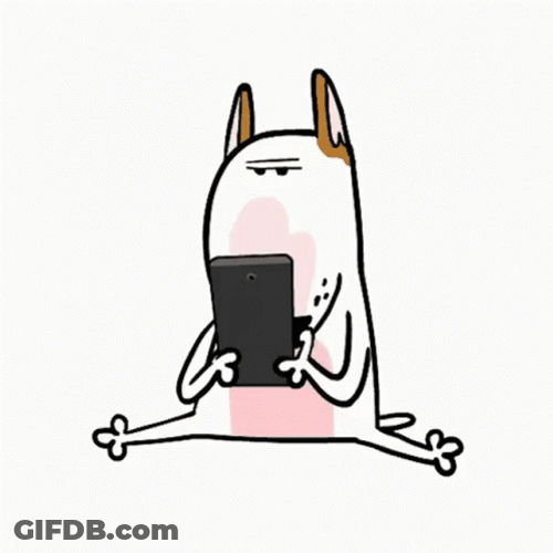 Chilling Jimmy The Bull Texting GIF