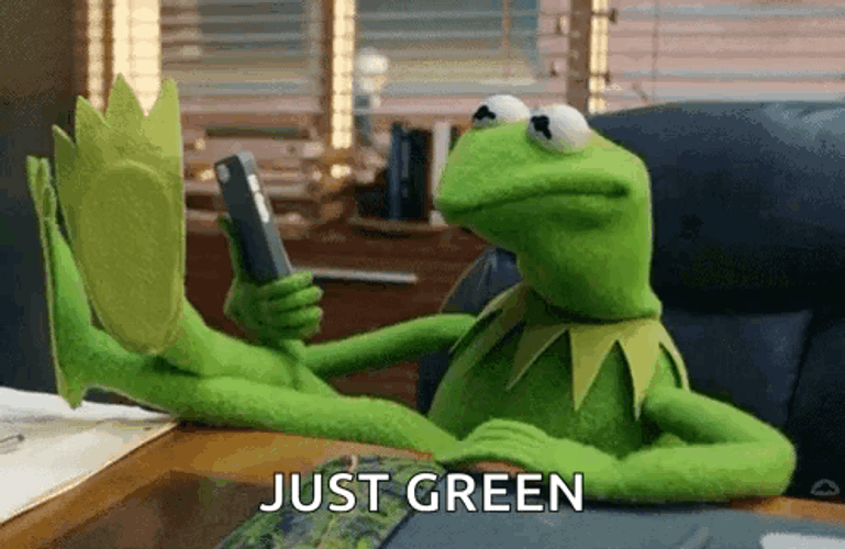 Chilling Kermit Just Green Meme GIF