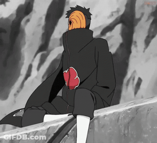 Chilling Obito Uchiha Mask GIF