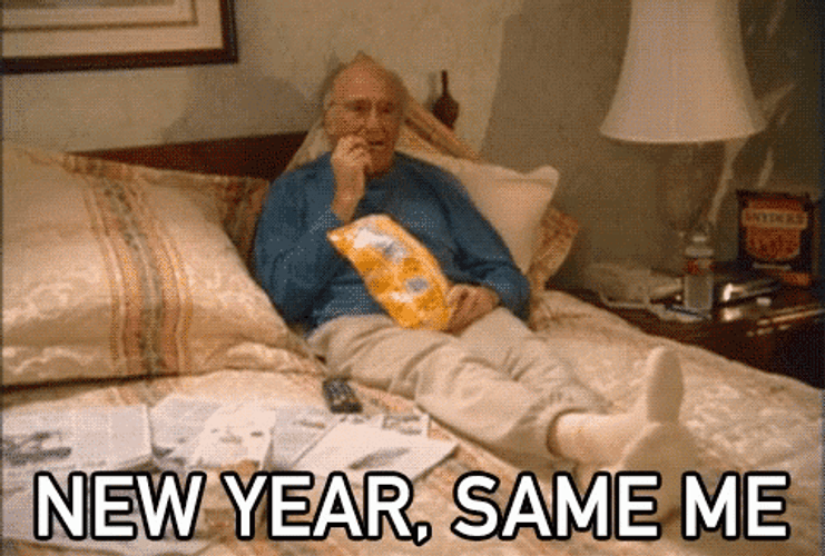 Chilling Old Man New Year GIF