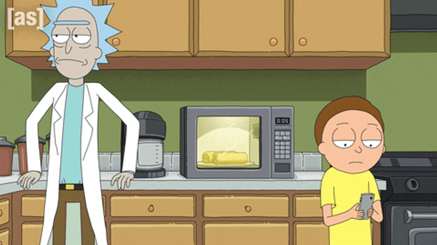 Chilling Rick And Morty Microwave Oven GIF