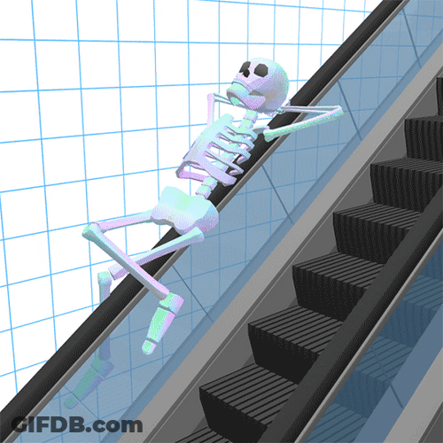 Chilling Skeleton Going Down GIF