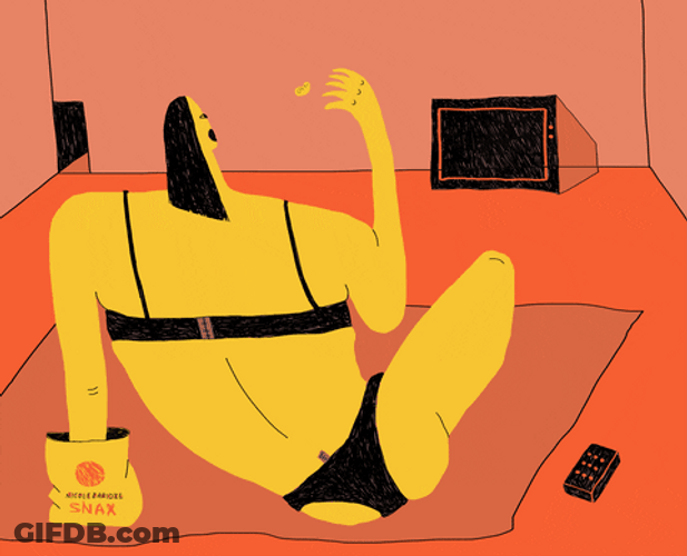 Chilling While Watching TV Cartoon GIF