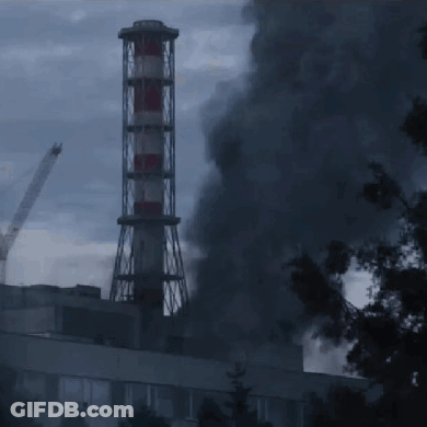 Chimney With Red White And Blue Smoke GIF