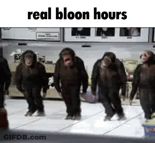 Chimpanzees Dancing With Real Bloon Hours GIF