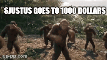 Chimpanzees Running With $ Justus Goes To 1000 Dollars GIF