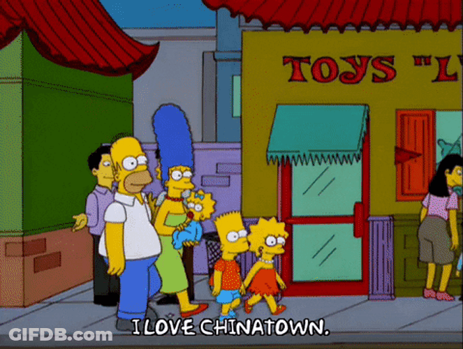 Chinatown Walking The Simpsons GIF