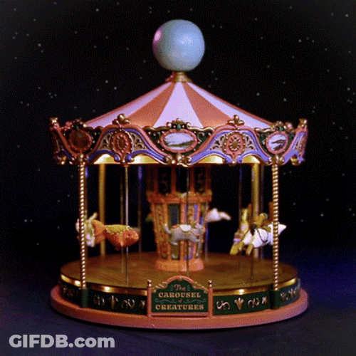 Chinchilla Mini Carousel With Lights GIF