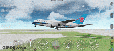 Chinese Airplane Taking Off From Runway GIF