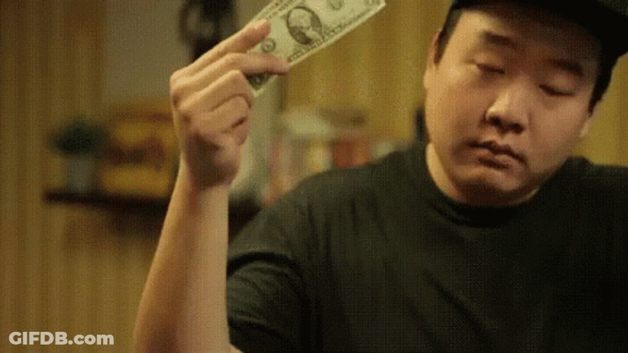 Chinese Man Make It Rain Dollar Bill GIF
