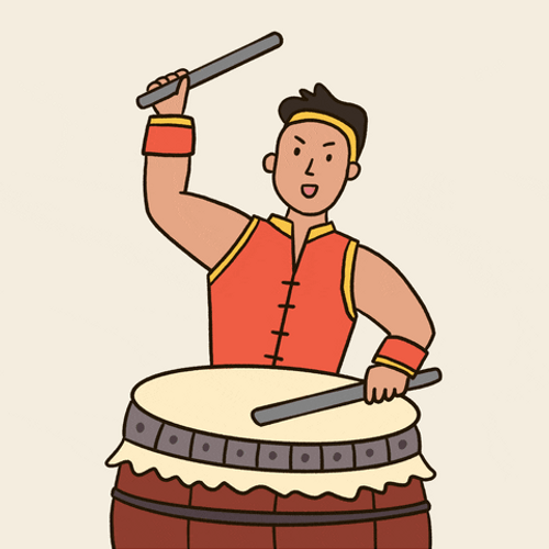 Chinese New Year 2022 Chinese Drummer GIF
