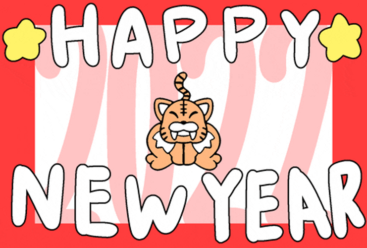 Chinese New Year 2022 Pouncing Cartoon Tiger GIF