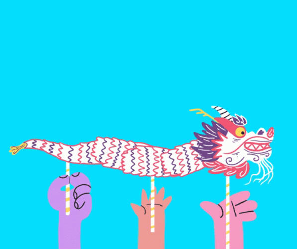 Chinese New Year Dragon Stick GIF