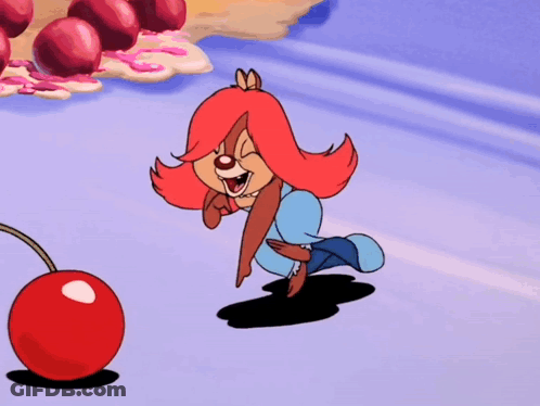 Chip And Dale Playing With Red Cherry GIF