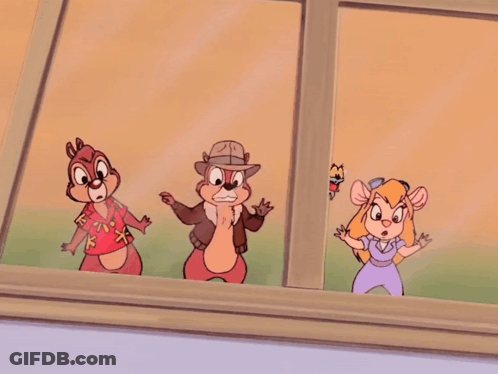 Chip Dale Gadget Looking Out Window GIF