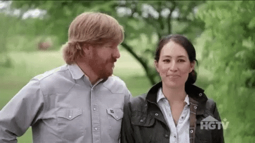 Chip Kissing Joanna Gaines GIF