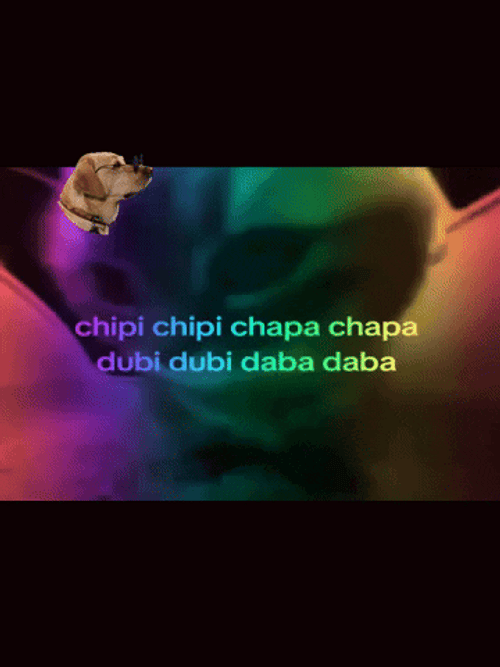 Chipi Chipi Chapa Chapa Dancing Cat Rainbow Light GIF