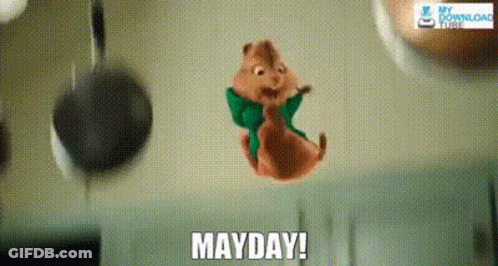 Chipmunk In Green Bow Tie Saying Mayday GIF