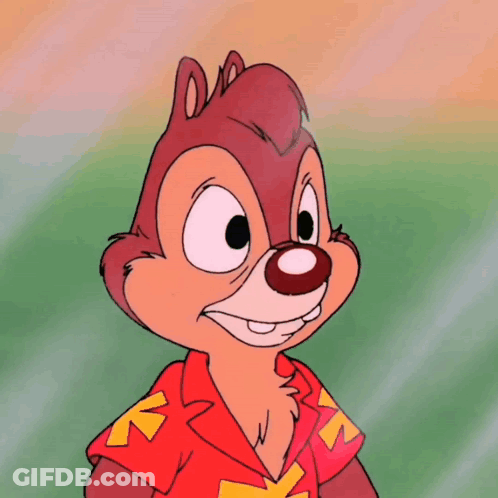 Chipmunk In Red Shirt With K's GIF