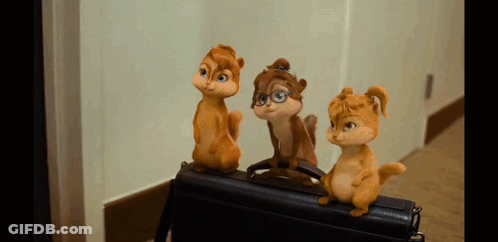 Chipmunk In Red Sweater With Letter A On Back GIF