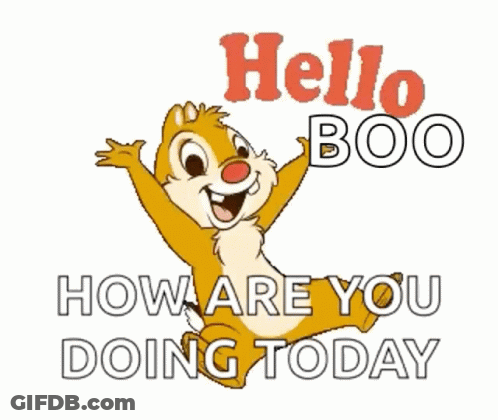 Chipmunk Saying Hello Boo How Are You Doing Today GIF