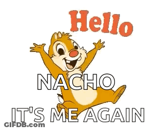 Chipmunk Saying Hello Nacho It's Me Again GIF