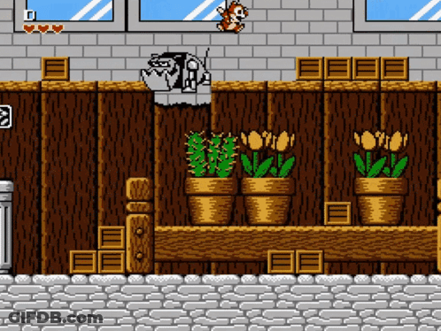Chipmunk Standing On Ledge Video Game GIF
