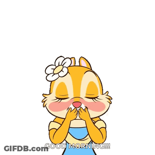 Chipmunk Surrounded By Hearts Saying Good Morning GIF