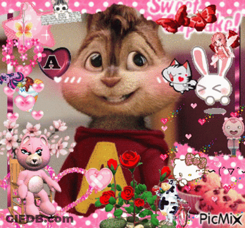 Chipmunk With Letter A On Sweater GIF