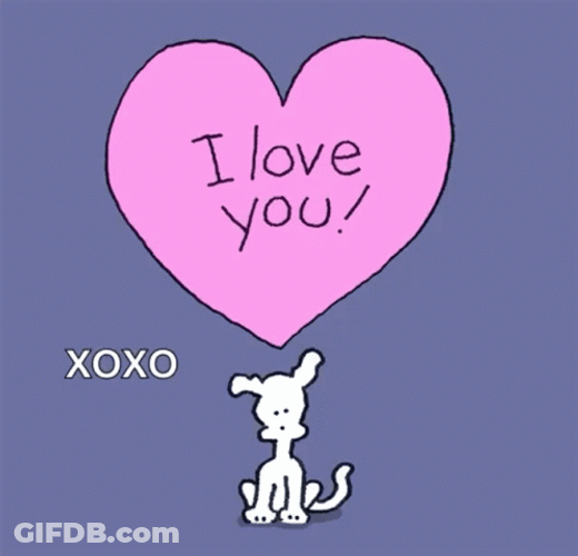 Chippy Animated Dog I Love You GIF