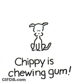 Chippy The Dog Chewing Gum GIF