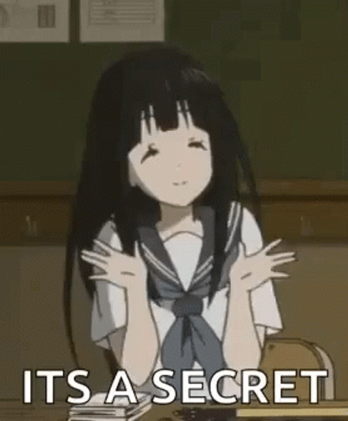 Chitanda Surprise It's A Secret Meme GIF