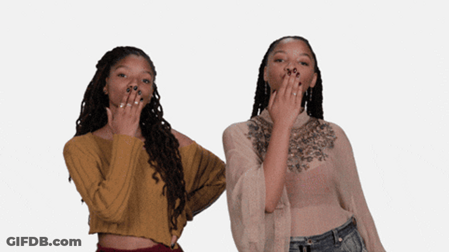 Chloe And Halle Blow A Kiss GIF