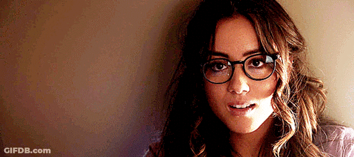 Chloe Bennet Looking Smart Wearing Eyeglasses GIF