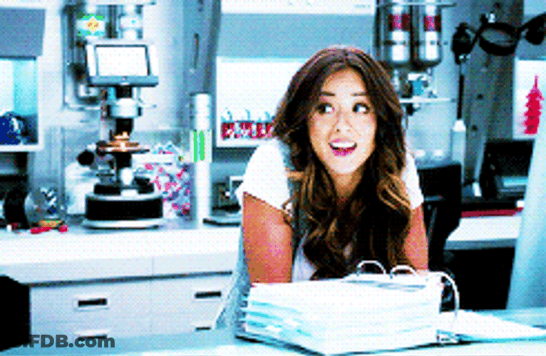 Chloe Bennet Nodding Lip Bite GIF