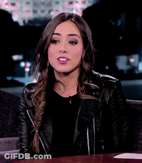 Chloe Bennet Shaking Head At Tv Show GIF