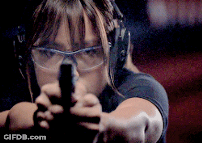 Chloe Bennet Target Shooting Practice GIF