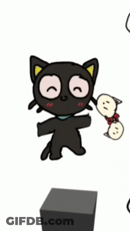 Chococat Pochi With Flying Multiple Hello Kitty Head GIF