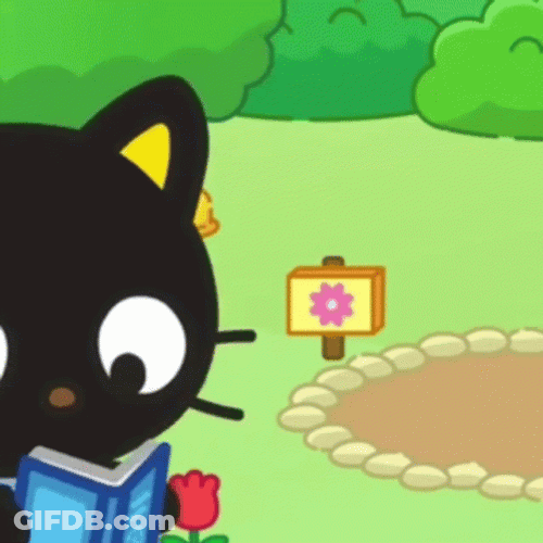 Chococat Walking While Holding Blue Book GIF