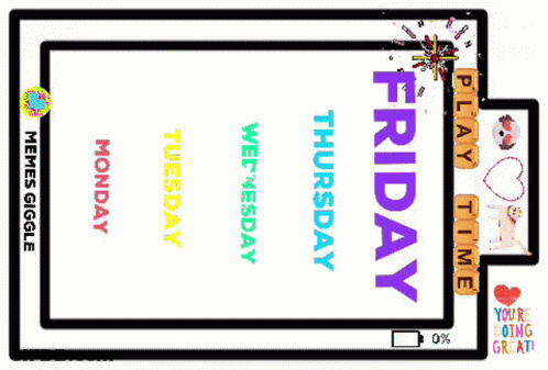 Chocolate Bars With Days Of Week GIF