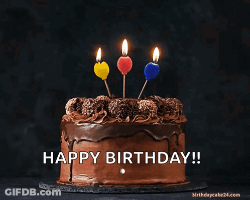 Chocolate Birthday Cake With Candles GIF