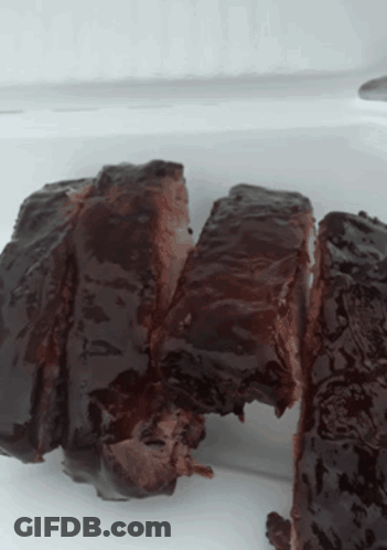 Chocolate Cake Cut In Half GIF