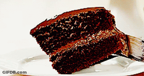 Chocolate Cake Slice On Plate GIF