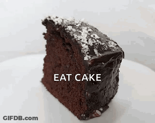 Chocolate Cake Slice With Eat Cake GIF