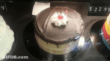 Chocolate Cake With Cherry On Top GIF