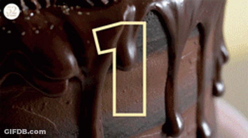 Chocolate Cake With Number One GIF
