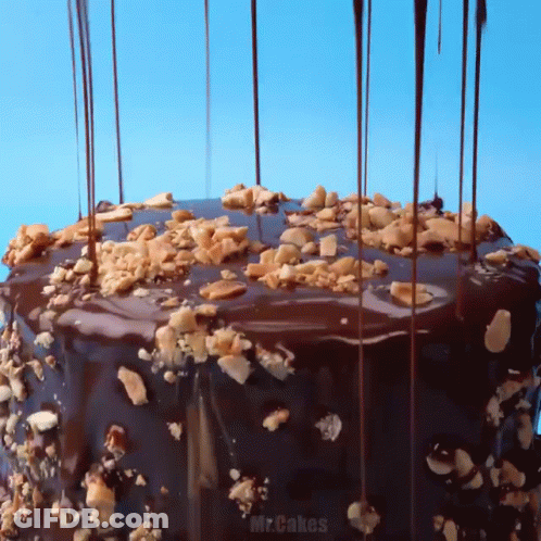 Chocolate Cake With Peanuts GIF