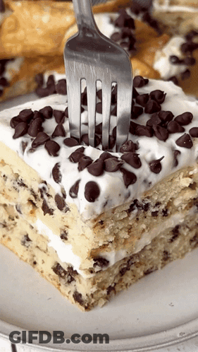 Chocolate Chip Cake With Whipped Cream GIF