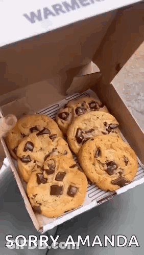 Chocolate Chip Cookies Box Sorry Amanda GIF