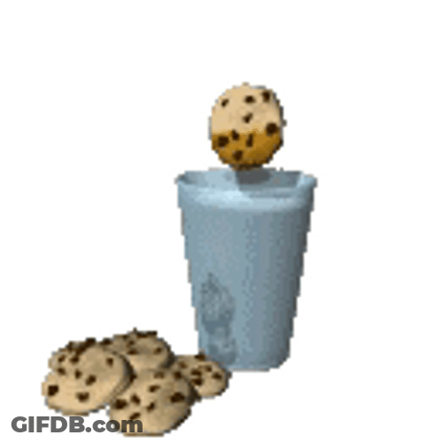 Chocolate Chip Dunked Glass Of Milk GIF